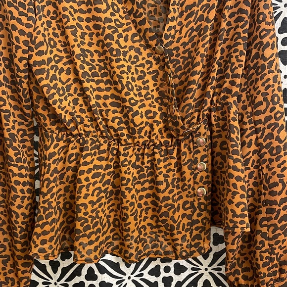 Leopard print, sheer top - Picture 2 of 3